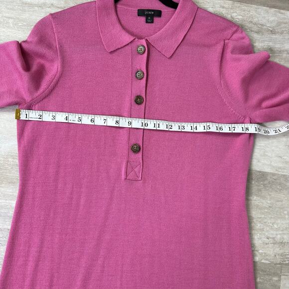 J.Crew Collared merino wool sweater-dress in Pink #BB375 size medium long sleeve - Picture 7 of 11